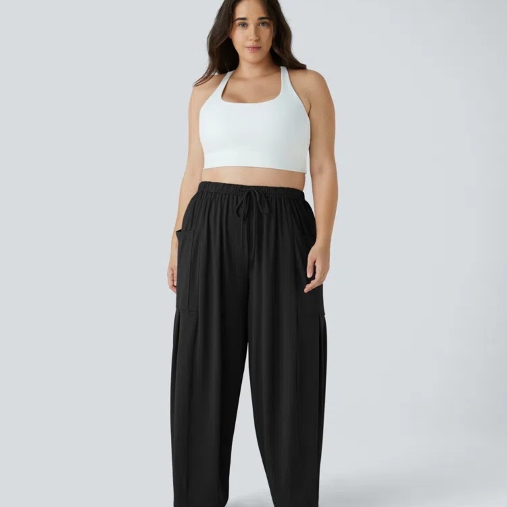 HALARA Black Wide Leg Pull-On Pants - Picture 4 of 5